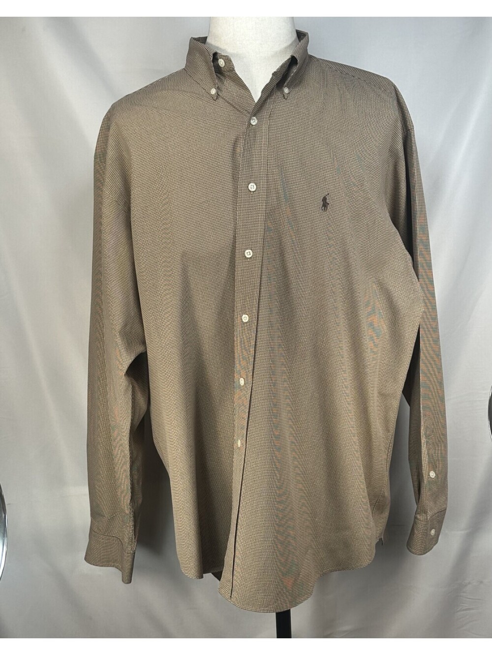 Ralph Lauren Blake 2-Ply Cotton Oxford Button Brown Mens XL